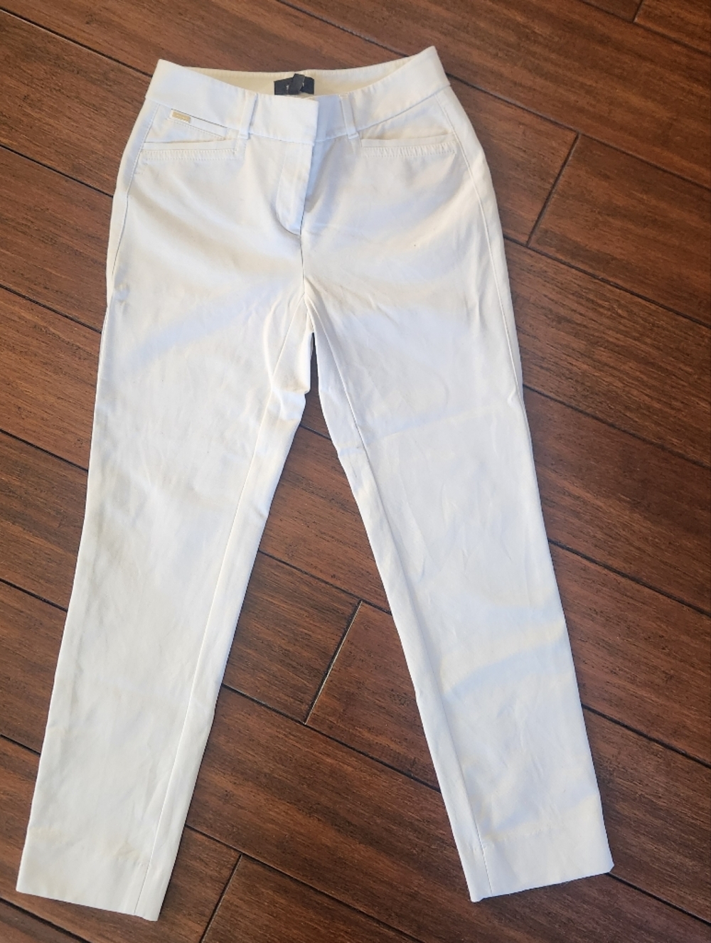 White Slim Ankle Pants Petite